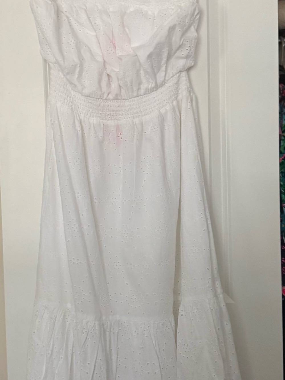 Lilly Pulitzer Strapless White Eyelet Dress
